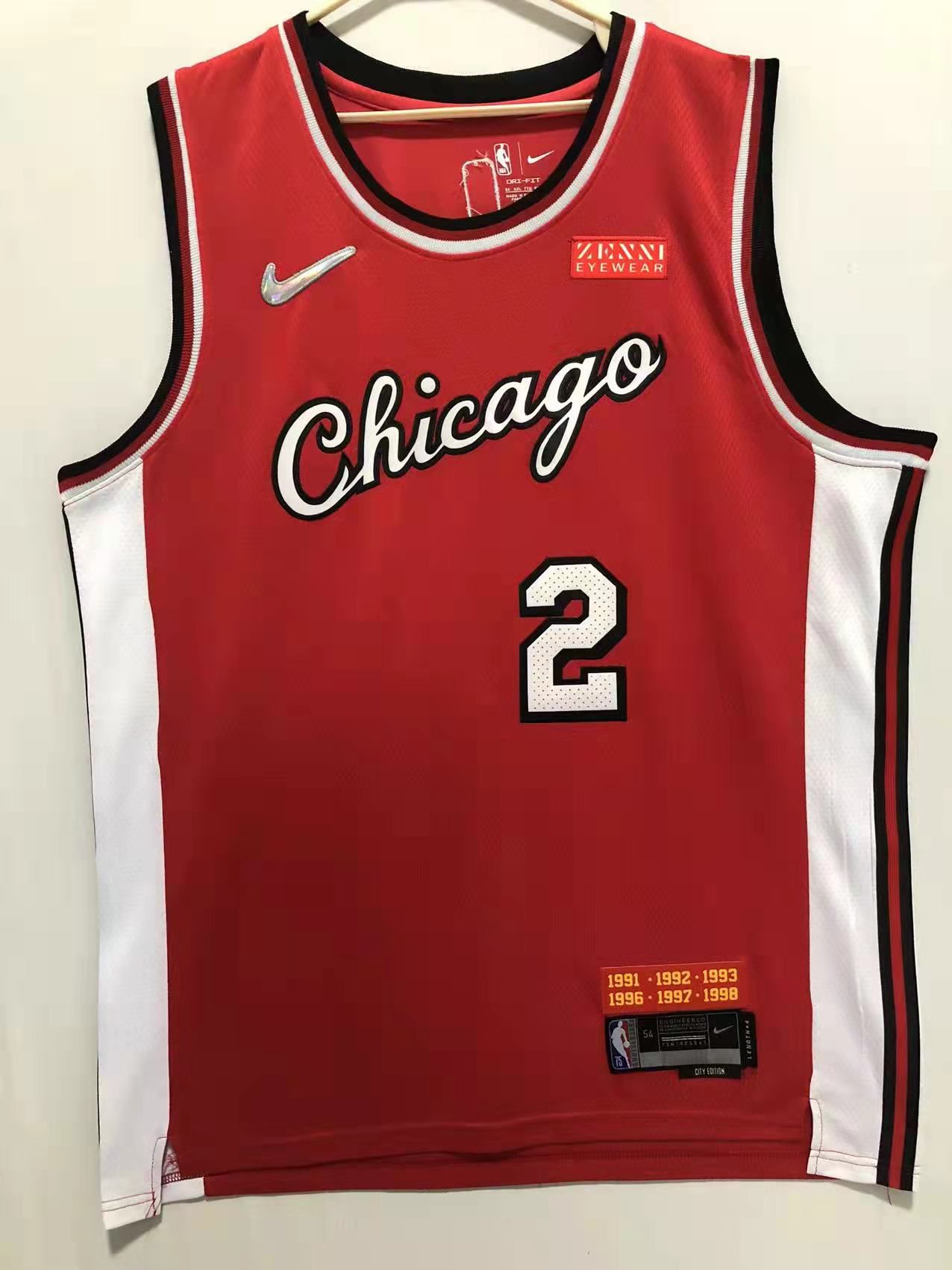 Men Chicago Bulls 2 Ball Red 2022 City Edition Nike NBA Jersey